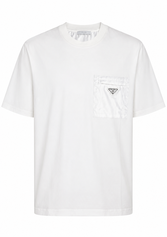 Prada Re-Nylon And Jersey Herren T-Shirt Weiß