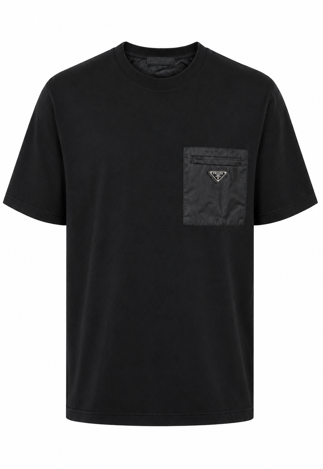 Prada Re-Nylon And Jersey Herren T-Shirt Schwarz