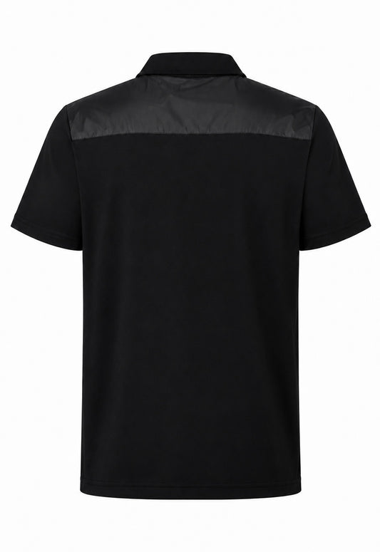 Prada Strech Cotton Herren Poloshirt With Re-Nylon Details Schwarz