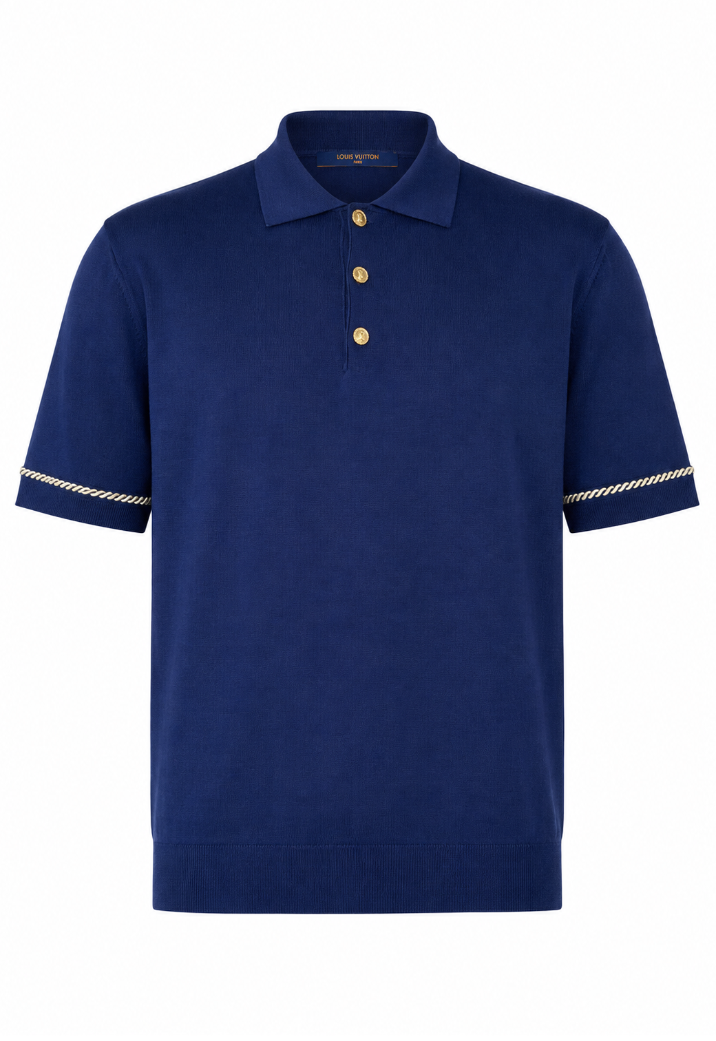 Louis Vuitton Herren Strick Poloshirt Dunkelblau
