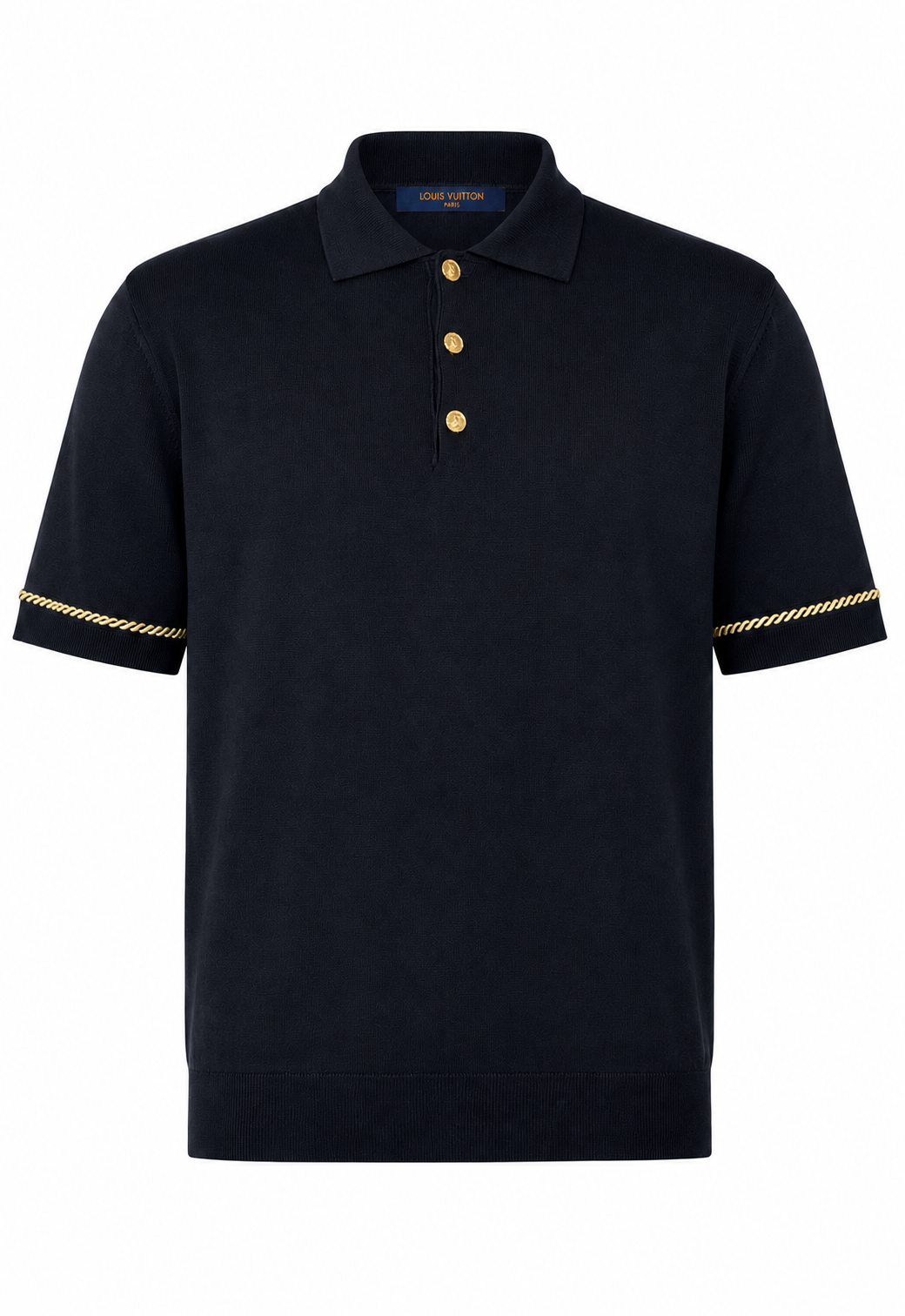 Louis Vuitton Herren Strick Poloshirt Schwarz
