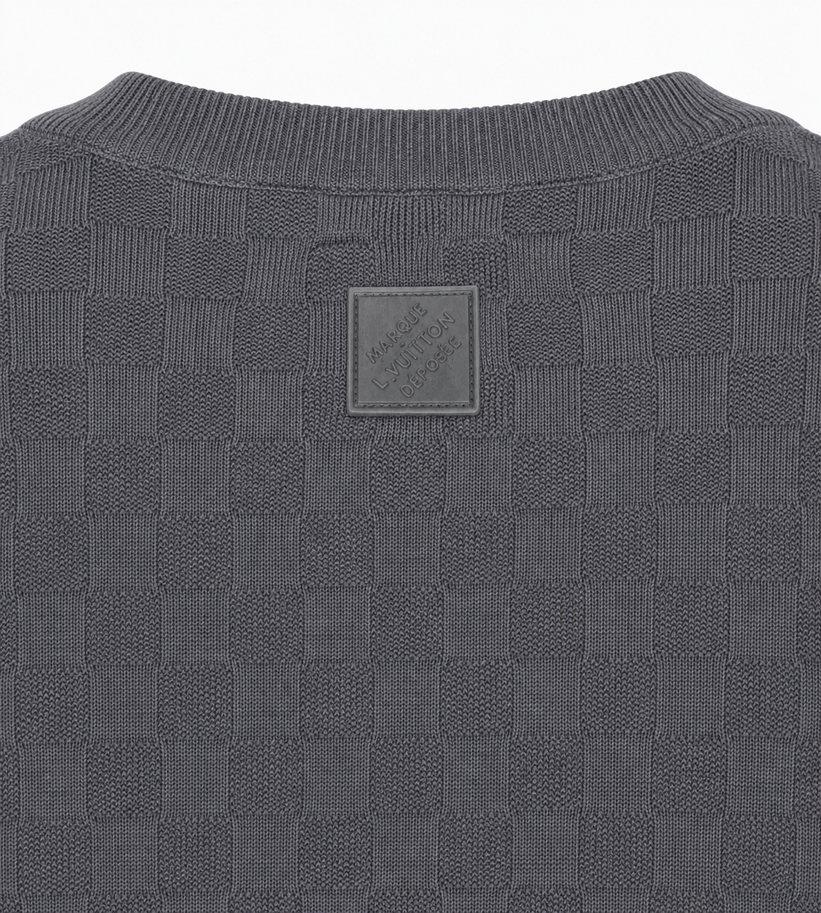 Louis Vuitton Damier Jacquard Herren Strick T-Shirt Grau