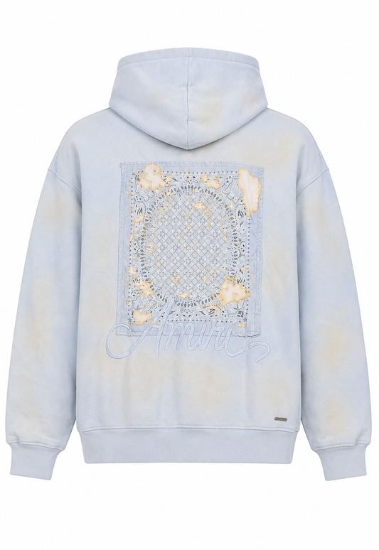 Amiri Herren Oversized Hoodie Hellblau