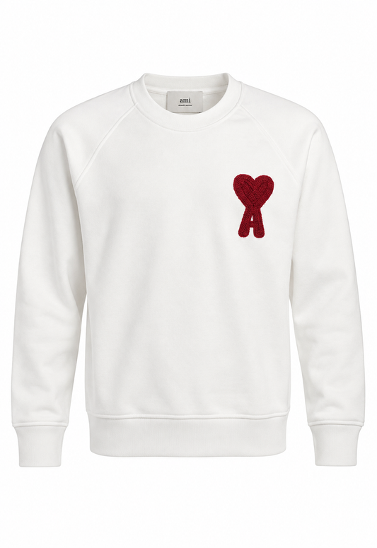 Ami Paris Herren Sweatshirt Weiß