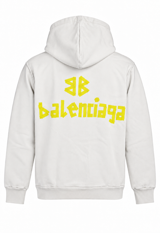 Balenciaga Herren Oversized Hoodie Weiß Tape Type