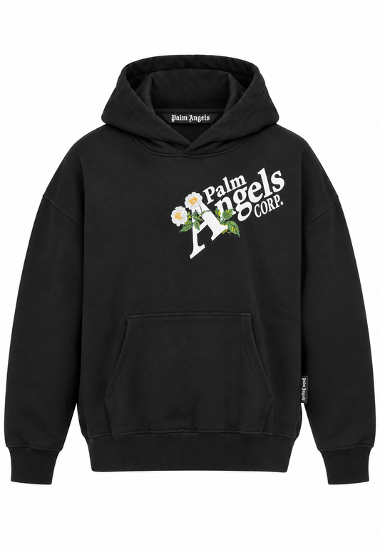 Palm Angels Herren Daisy Hoodie Oversized Schwarz