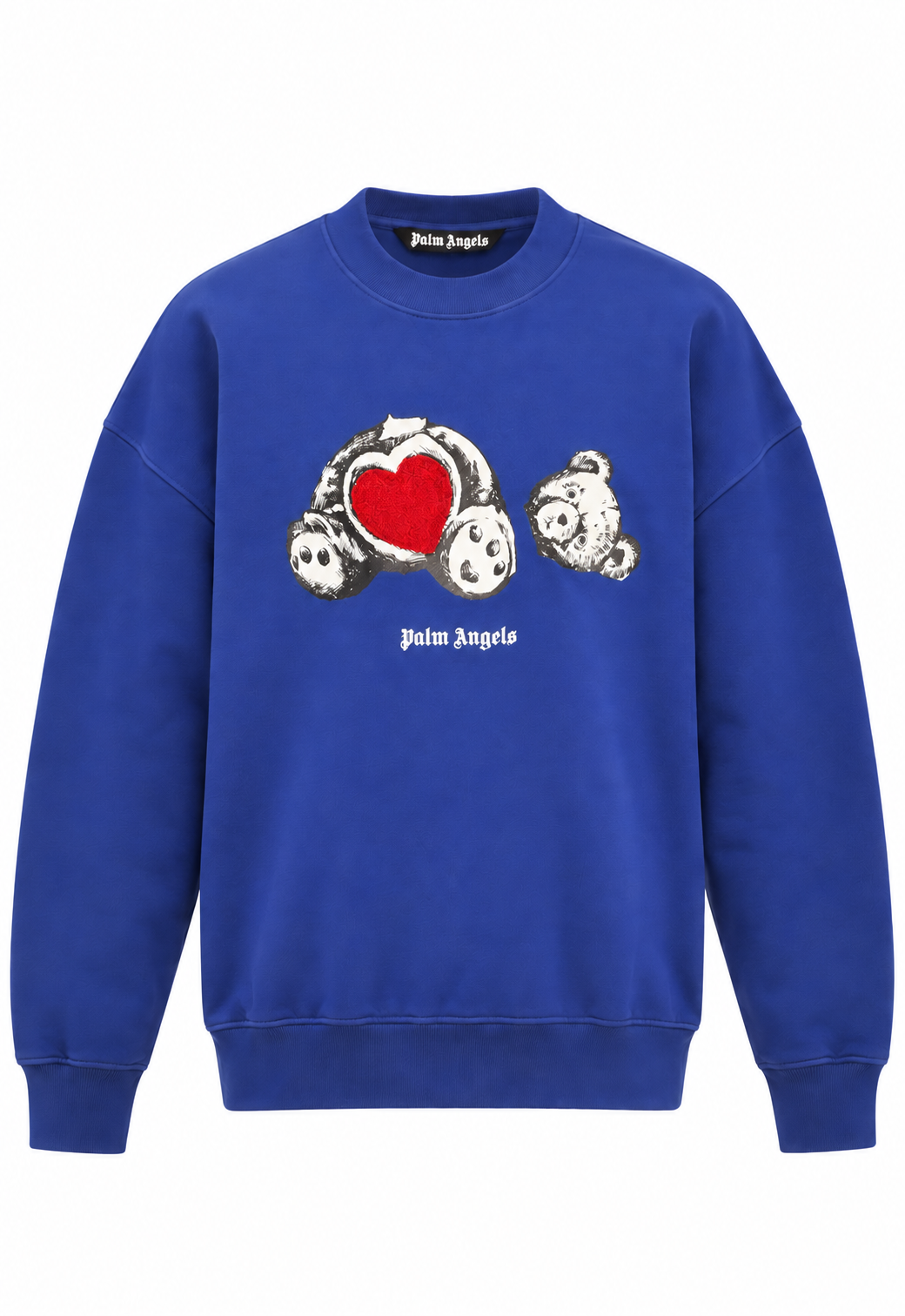 Palm Angels Herren Bear In Love Sweatshirt Oversized Blau