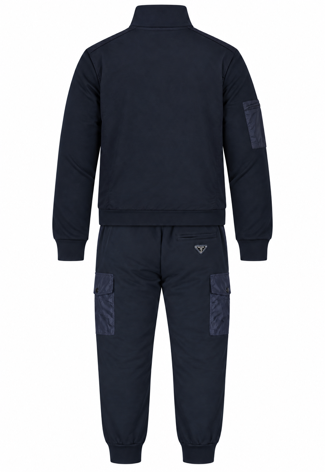 Prada Herren Trainingsanzug Blau Re-Nylon Details