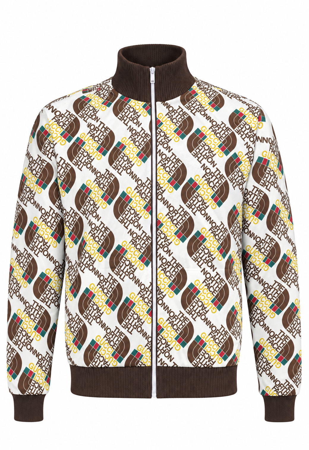 The North Face X Gucci Herren Trainingsanzug Braun-Weiß