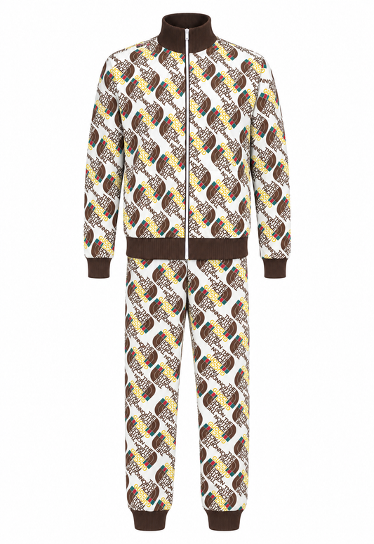 The North Face X Gucci Herren Trainingsanzug Braun-Weiß