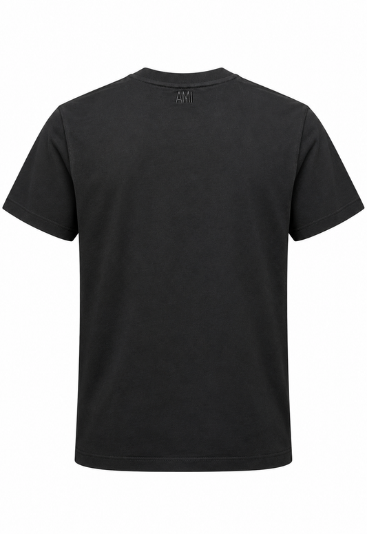 T-shirt da uomo Ami Paris con ricamo Nero