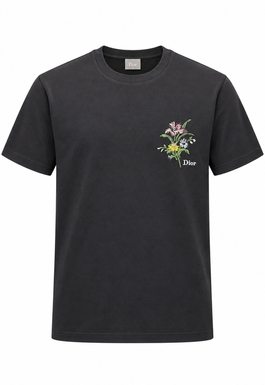 Dior T-shirt da uomo Nero "Motivo Secret Garden, vestibilità comoda"