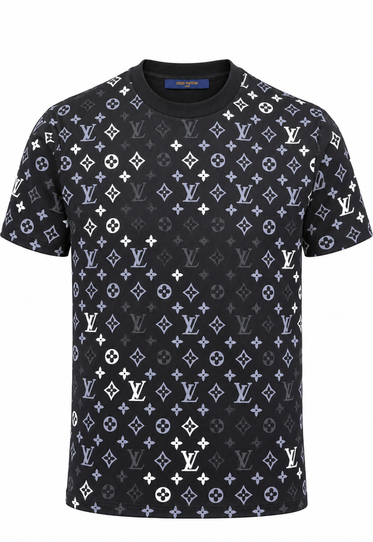 T-shirt da uomo Louis Vuitton Nero "Gradient Signature"