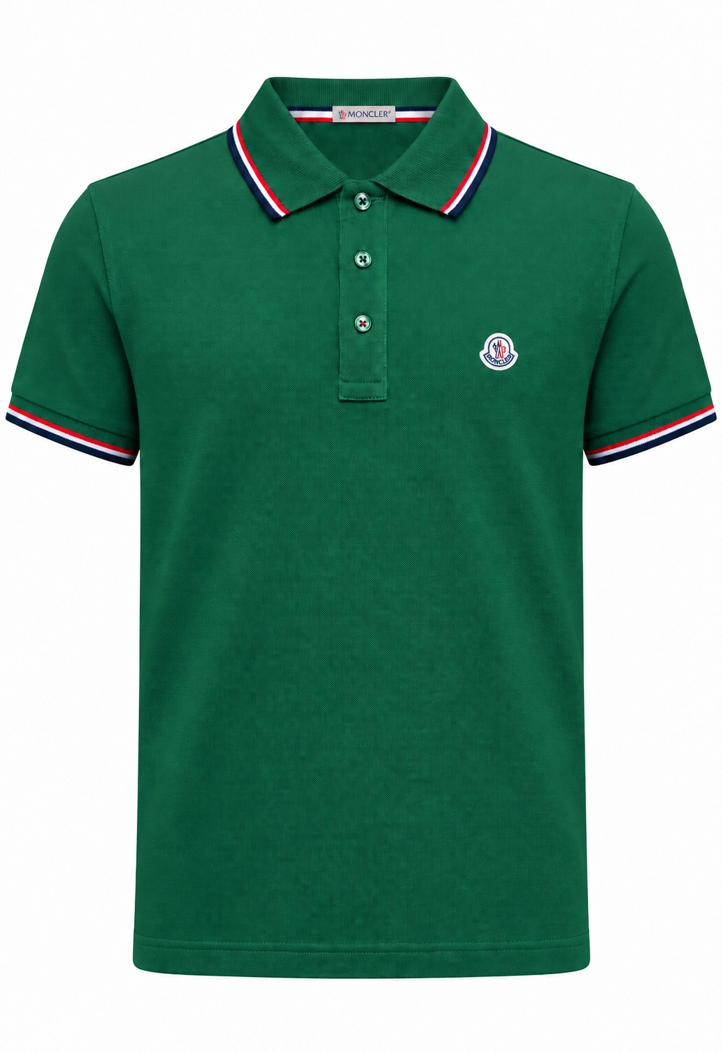 Groene Moncler Polo met logo voor heren