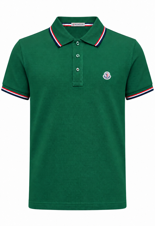 Polo Moncler da uomo con logo, verde