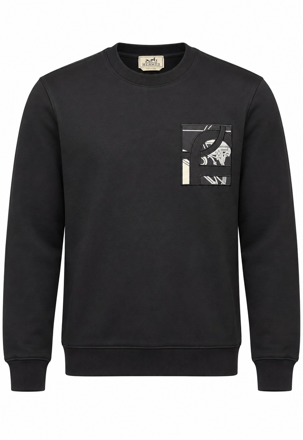 Hermès Men's Black Sweatshirt "Ex-Libris"