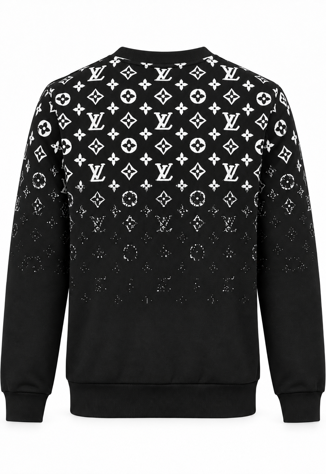 Louis Vuitton Felpa da uomo Nero "Girocollo in cotone sfumato"