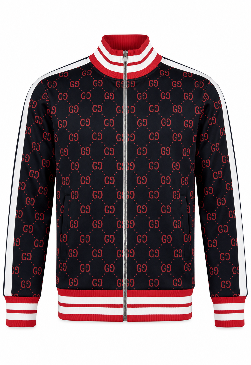 Felpa Gucci da uomo con zip "Giacca sportiva jacquard con monogramma GG"