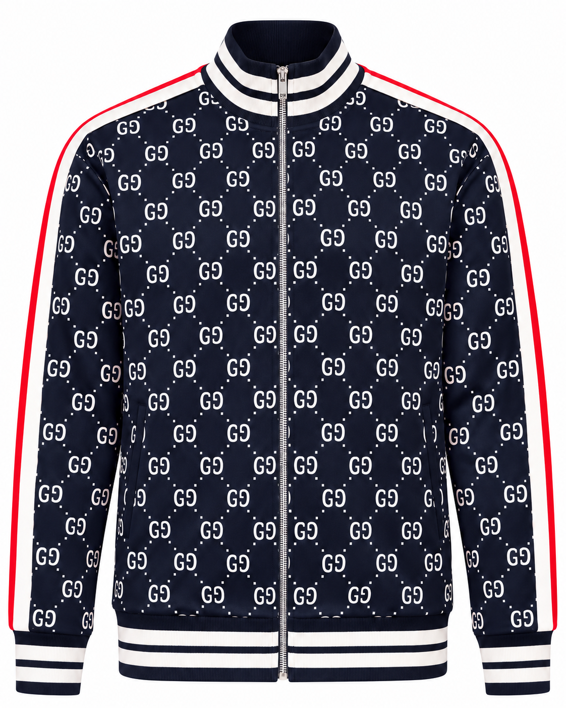 Gucci Trainingspak voor heren, marineblauw, "GG Monogram jacquard trainingsbroek & jack"