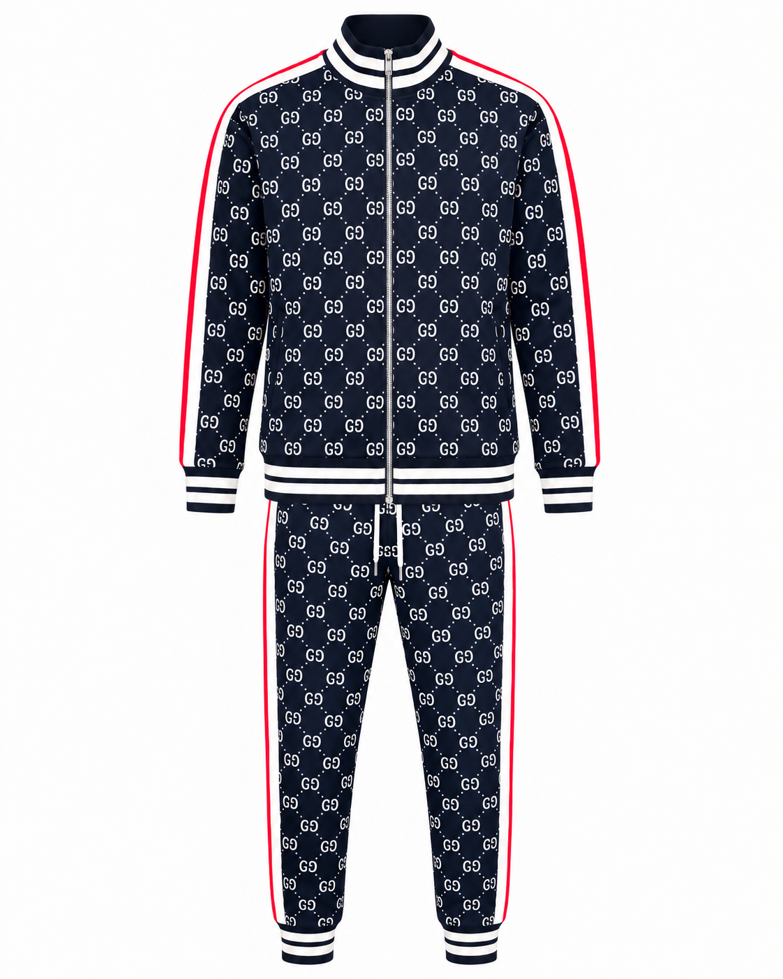 Gucci Trainingspak voor heren, marineblauw, "GG Monogram jacquard trainingsbroek & jack"