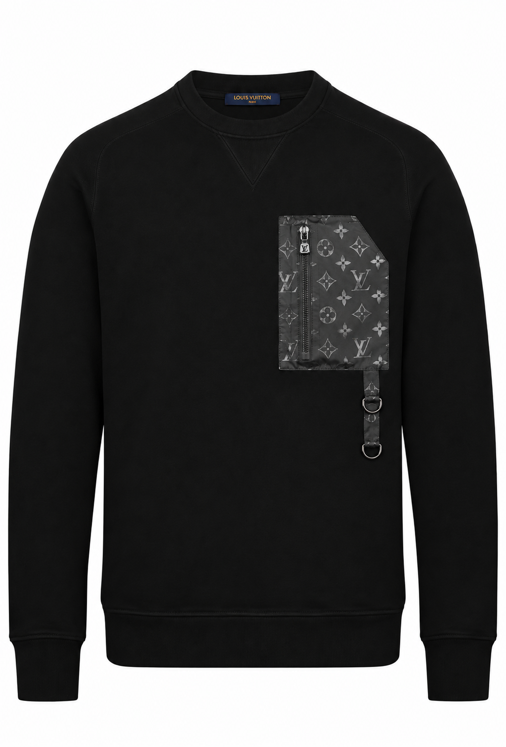 Felpa da uomo Louis Vuitton Nero "Dettagli distintivi tecnici"