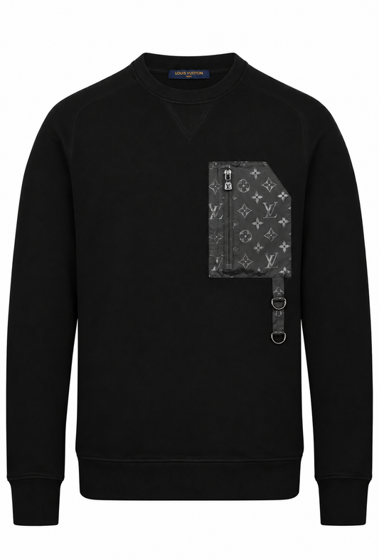 Felpa da uomo Louis Vuitton Nero "Dettagli distintivi tecnici"
