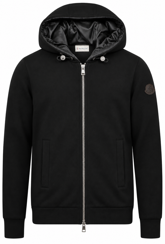 Felpa con cappuccio con zip da uomo Moncler Nero