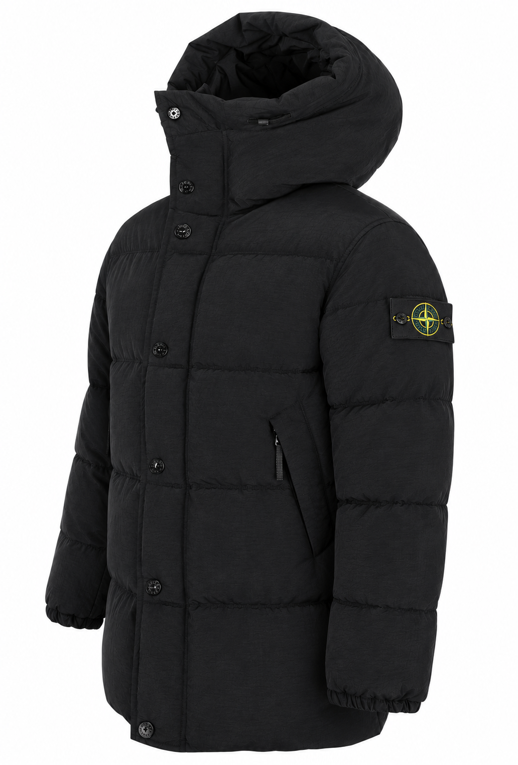 Stone Island parka da uomo in piuma con cappuccio Nero