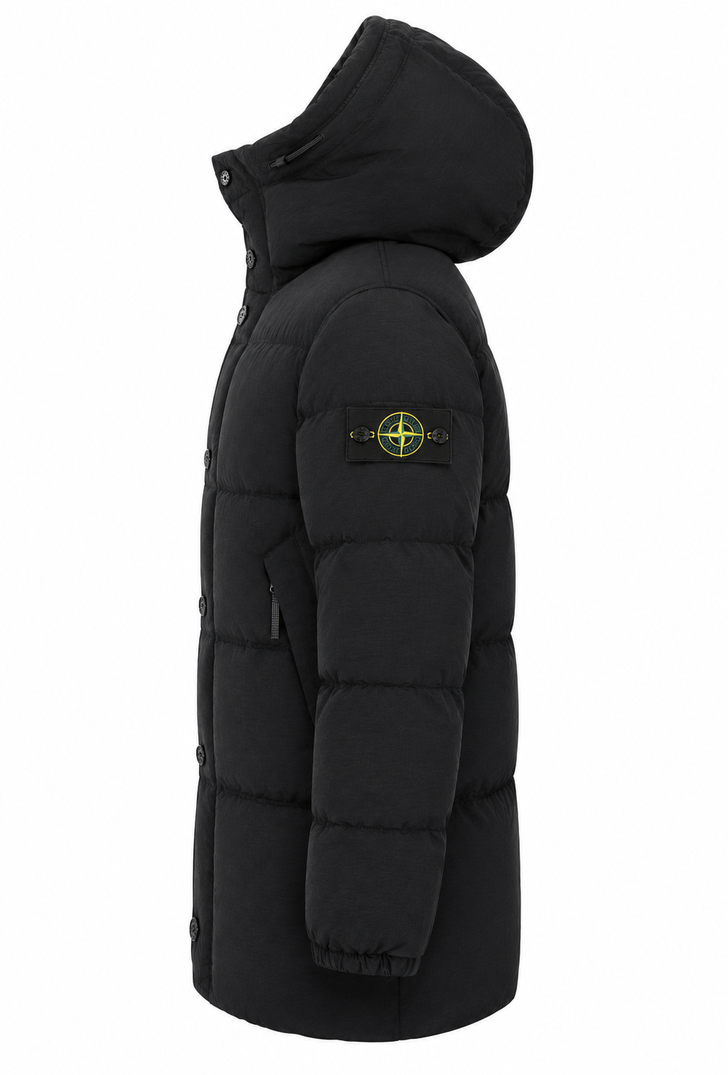 Stone Island parka da uomo in piuma con cappuccio Nero
