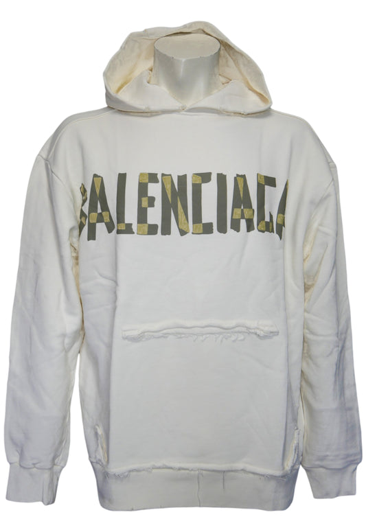 Balenciaga Herren Oversized Hoodie Weiß