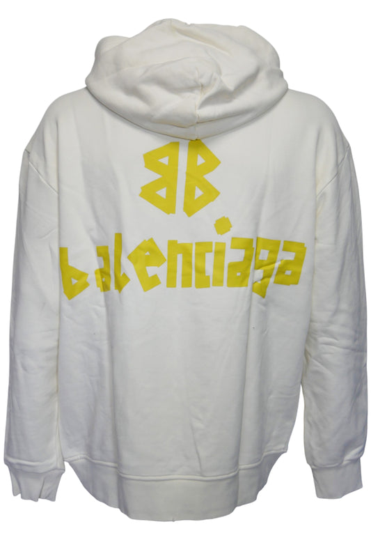 Balenciaga Herren Oversized Hoodie Weiß