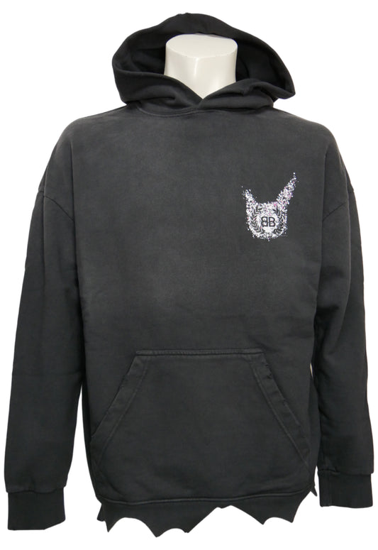 Balenciaga Herren Oversized Kapuzenpullover, Hoodie Schwarz