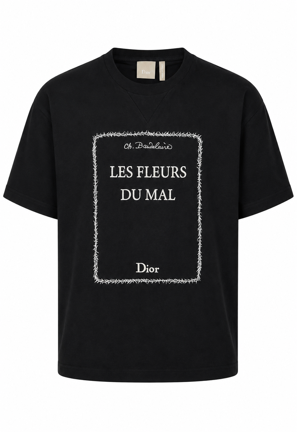 Dior Herren T-Shirt with Book Cover Embroidery, Relaxed Fit