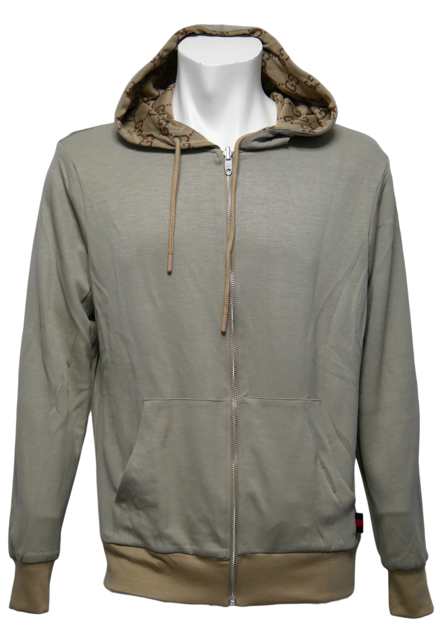 Gucci Herren Wendbare Hoodie - Jacke mit Reißverschluss Beige