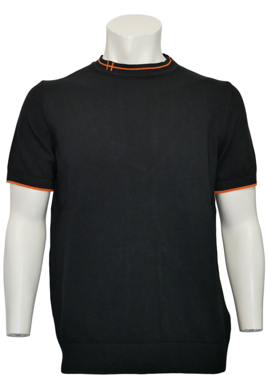 Hermès Herren Feinstrick T-Shirt Schwarz