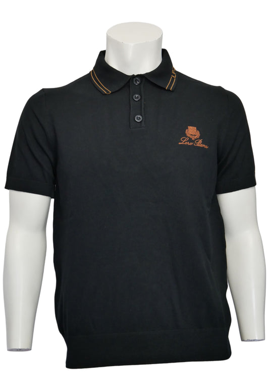 Loro Piana Herren Poloshirt Schwarz