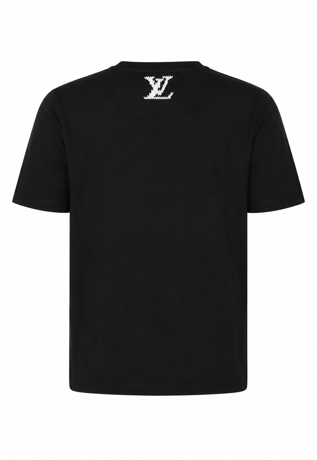 Louis Vuitton Herren Embroidered Signature T-Shirt Schwarz