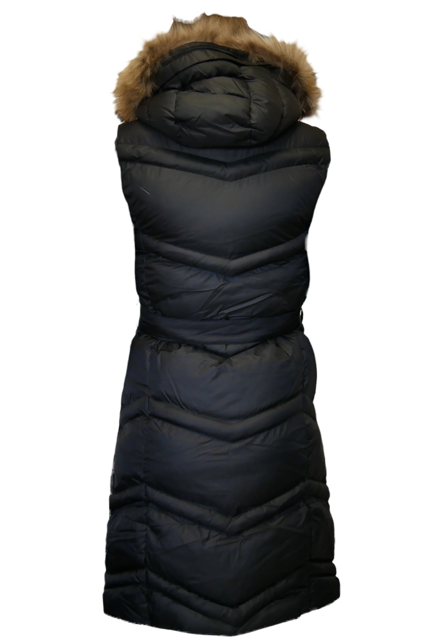 Moncler Damen Lange Steppweste Schwarz
