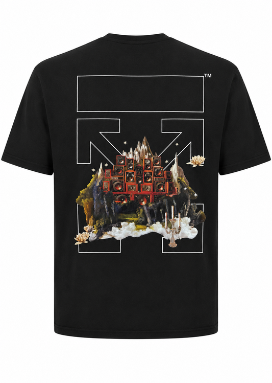 Off-White Men's Landscape Arrow Skate Logo Tee T-Shirt Black