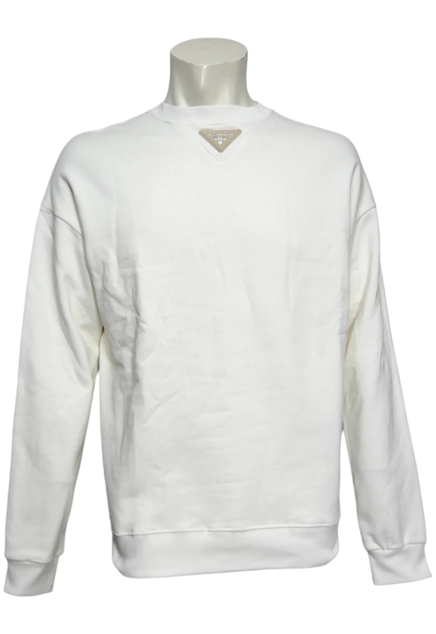 Prada Herren Oversized Pullover, Sweatshirt Weiss - Original Designer Marken Outlet - Salvin Store