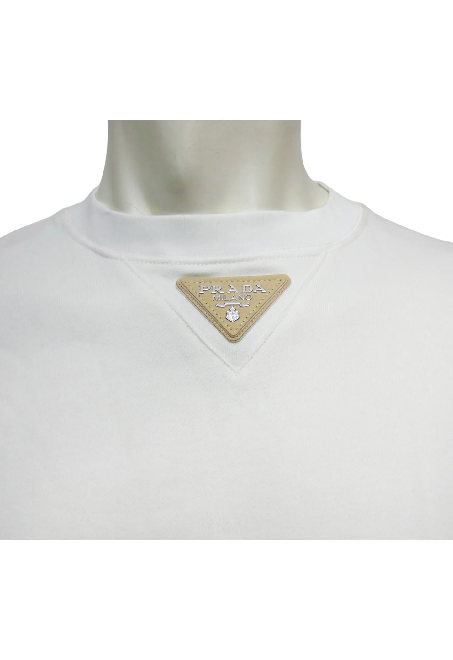 Prada Herren Oversized Pullover, Sweatshirt Weiss - Original Designer Marken Outlet - Salvin Store