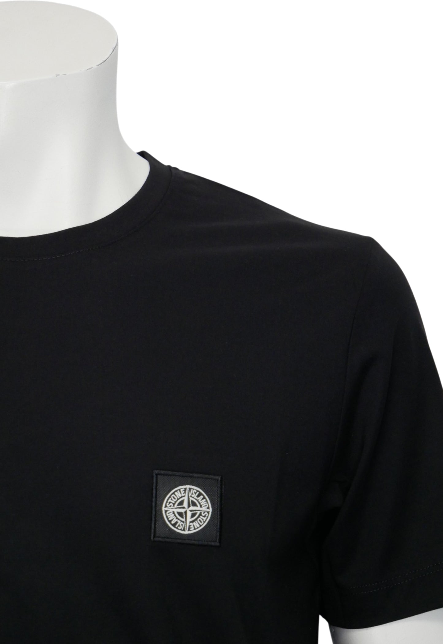 Stone Island T-shirt da uomo Nero in cotone stretch