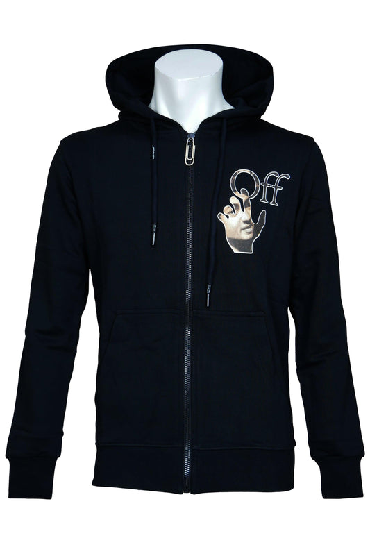 Off-White Herren Pullover Zip Kapuzenpullover – Vorderansicht